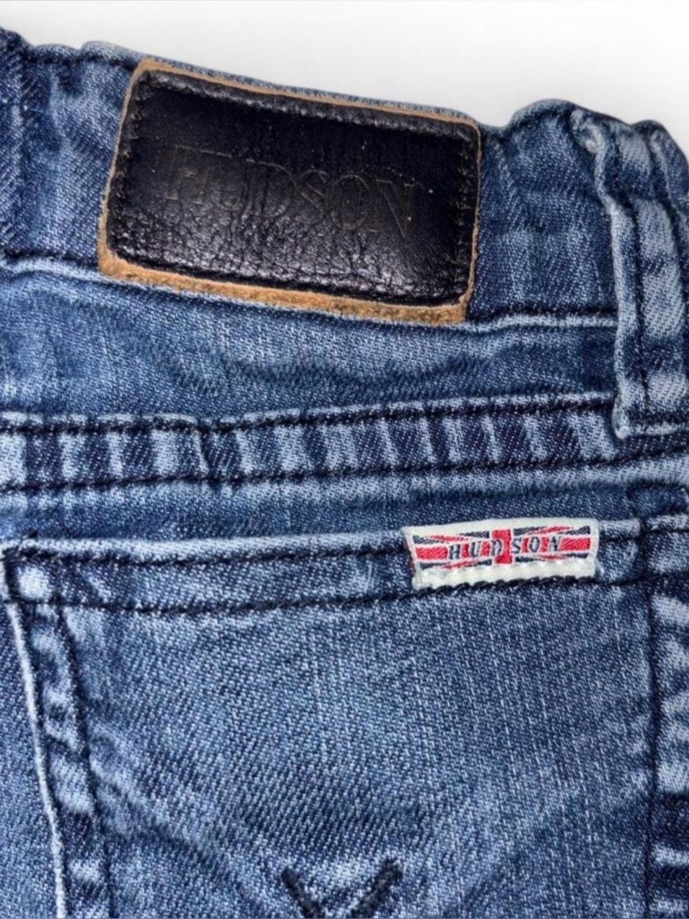 Hudson Jeans kids Denim in Medium Blue with distressed legs. Size 2T